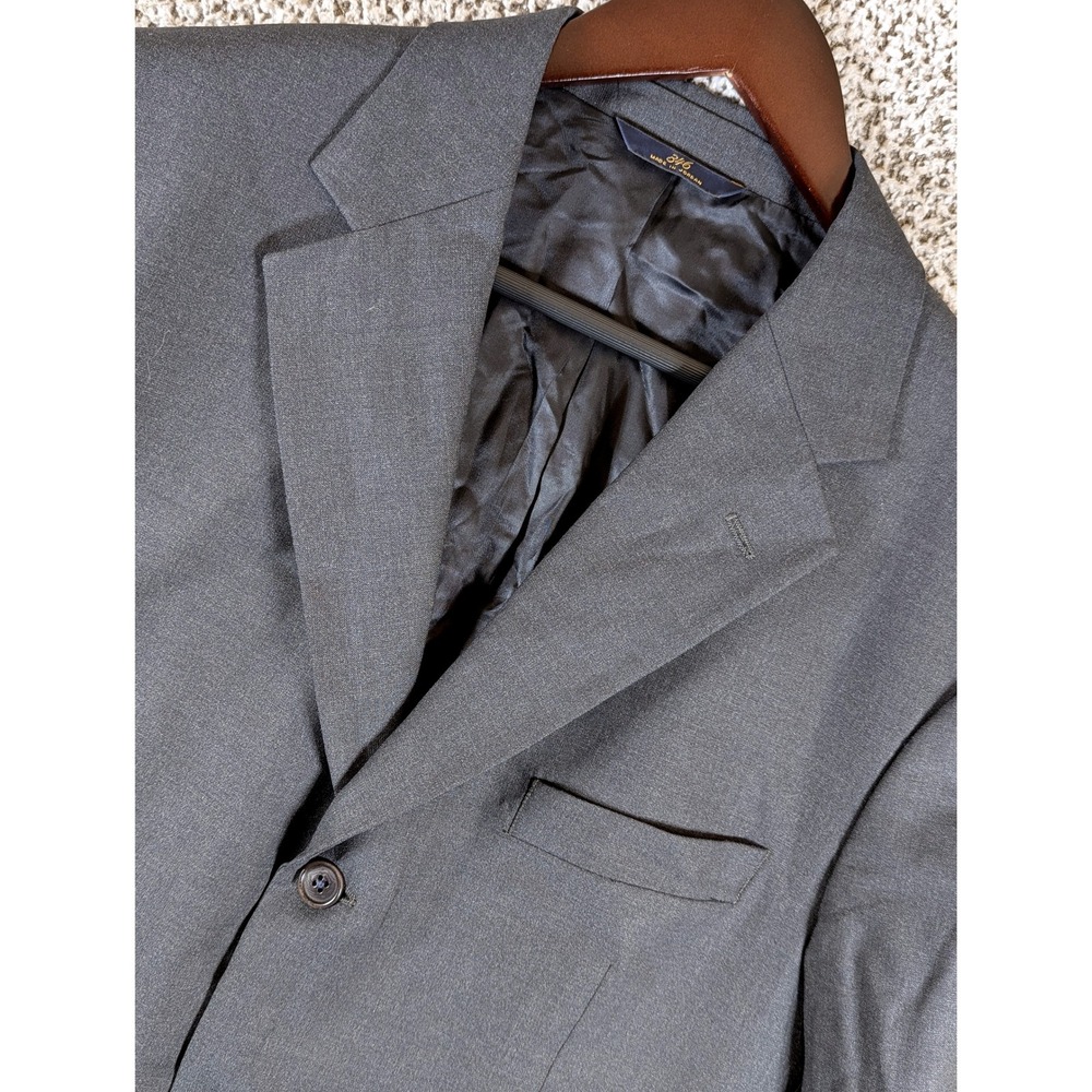 Brooks Brothers 346 Wool Stretch Blazer Business Jacket 42 RG Charcoal Gray Blk